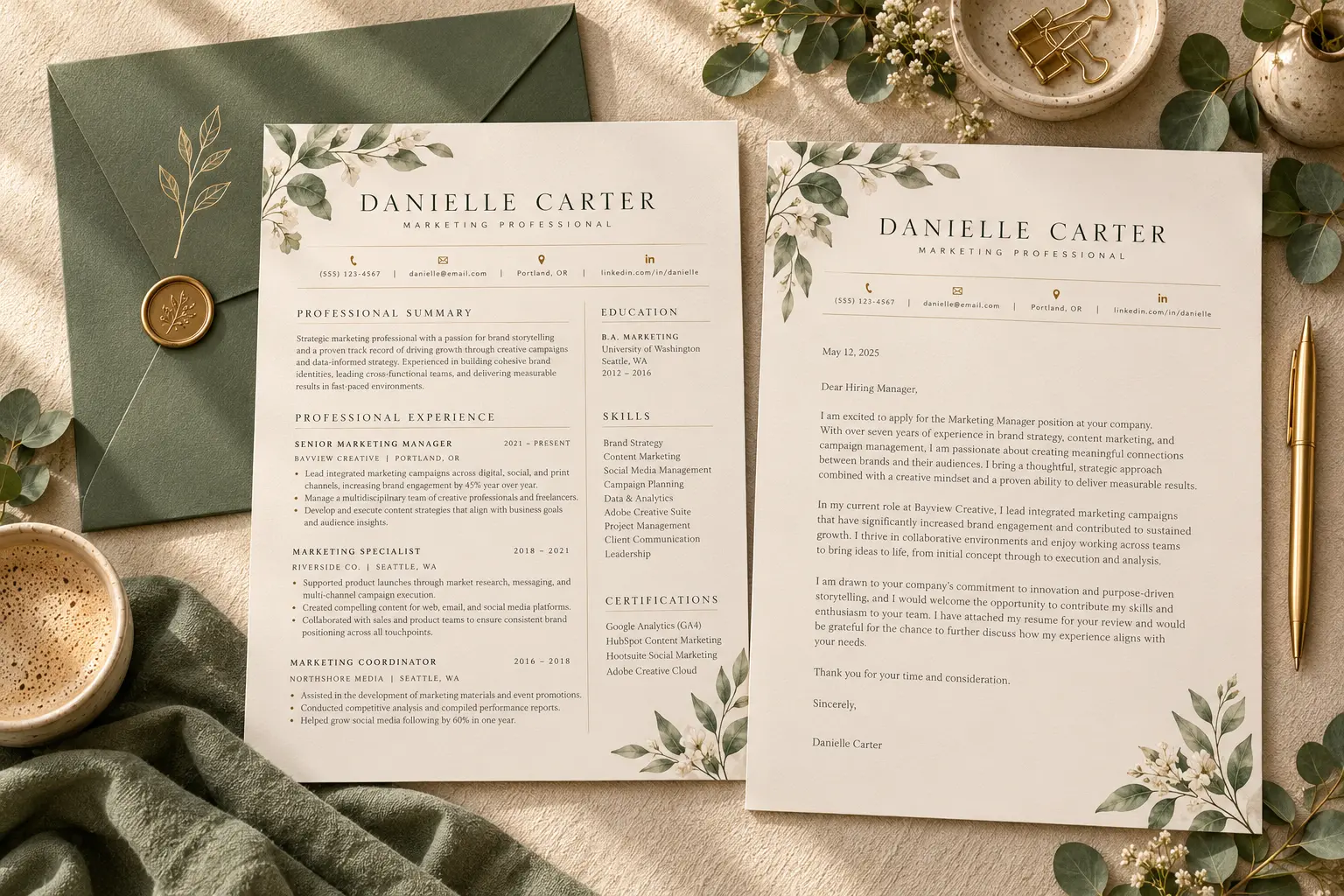 Career & resume templates styled product display