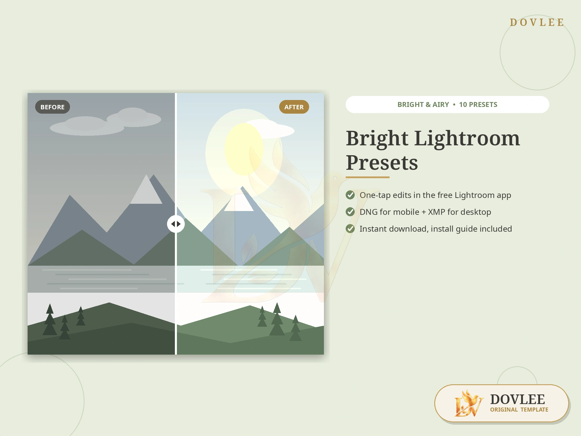 Bright Lightroom Presets styled digital product preview