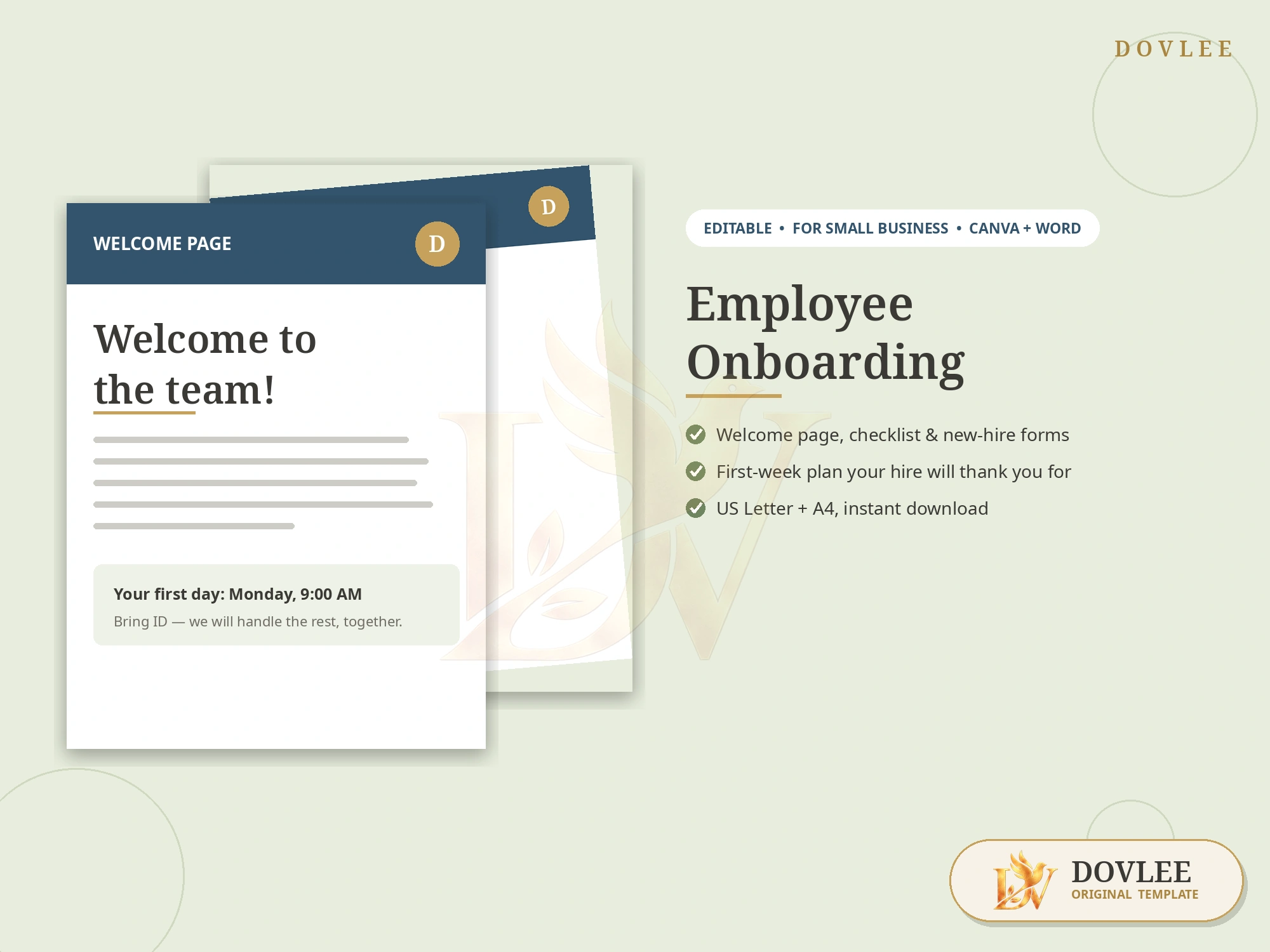 Employee Onboarding — Checklist & Template Pack styled digital product preview