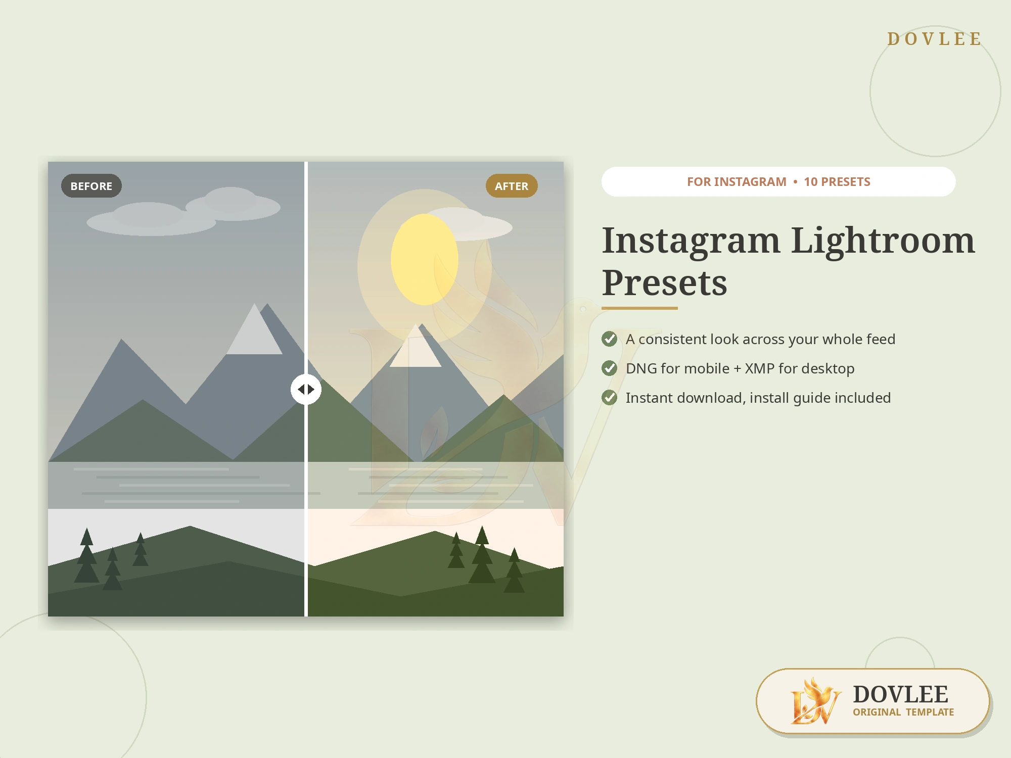 Instagram Lightroom Presets styled digital product preview