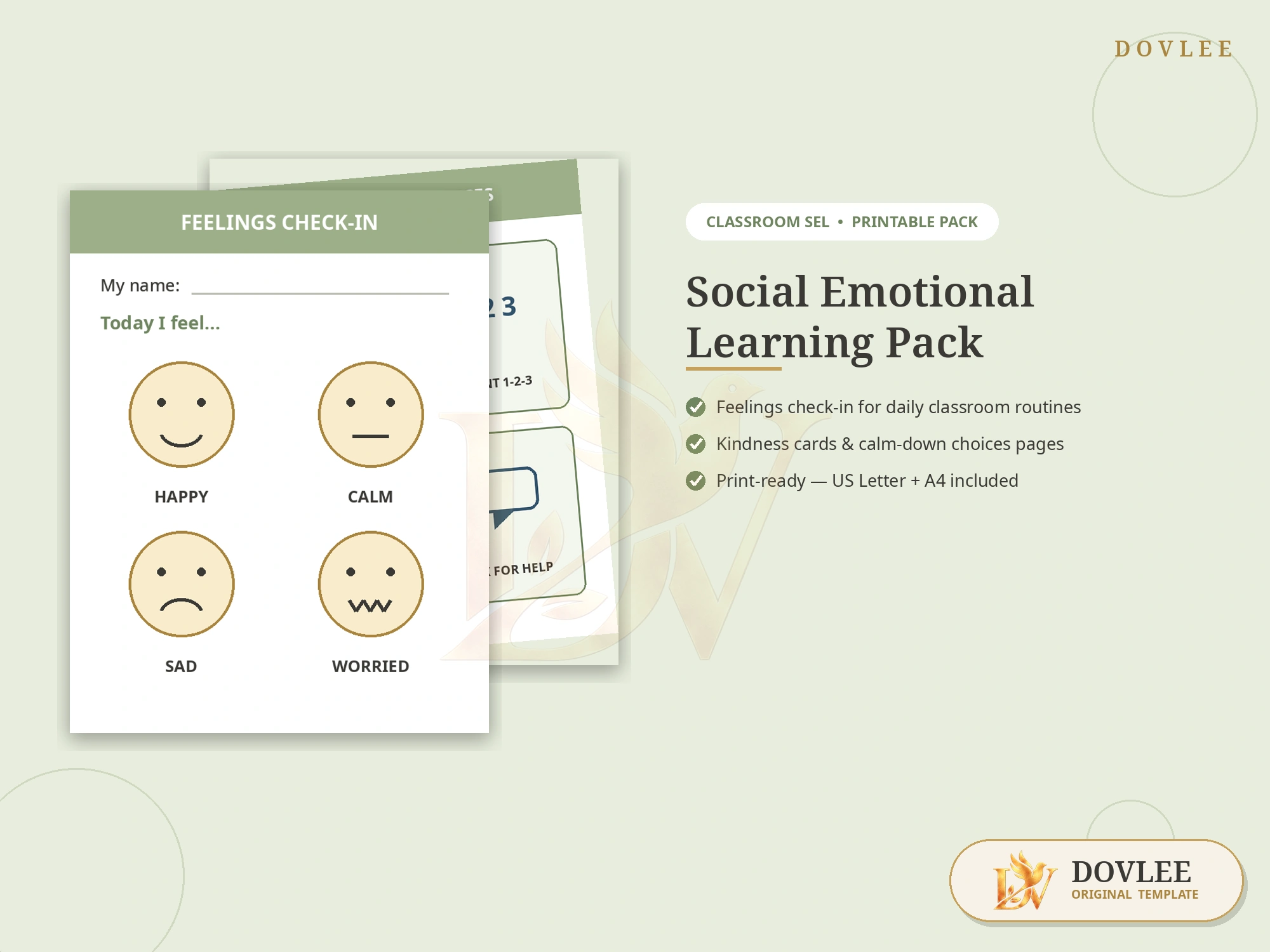 Social and Emotional Learning Pack styled digital product preview
